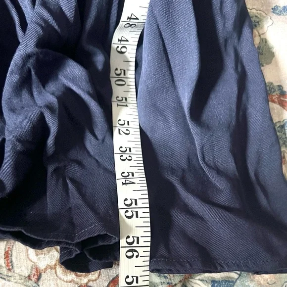 Chaps est 1978, Navy Button-Front,Ruffle-Cuff,Shirt-Dress,Tie-Waist ,EUC,Size XL - Picture 14 of 14